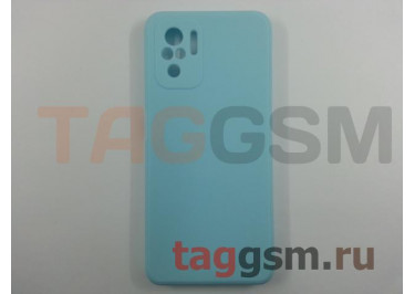 Задняя накладка для Xiaomi Redmi Note 10 4G (силикон, с защитой камеры, небесно-голубая (Full Case))