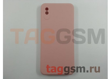 Задняя накладка для Xiaomi Redmi 9A (силикон, с защитой камеры, розовая (Full Case))