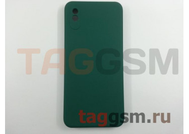 Задняя накладка для Xiaomi Redmi 9A (силикон, с защитой камеры, зеленая (Full Case))