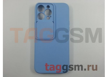 Задняя накладка для iPhone 13 Pro Max (с вертикальной защитной шторкой для камеры, силикон, светло-фиолетовая (Full Case))