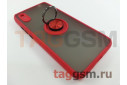 Задняя накладка для Xiaomi Redmi 9A (силикон, матовая, магнит, с держателем под палец, красная (Ring)) Faison