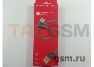 Кабель USB - Type-C (в коробке, ткань) серый 1м, Borofone (BX26)