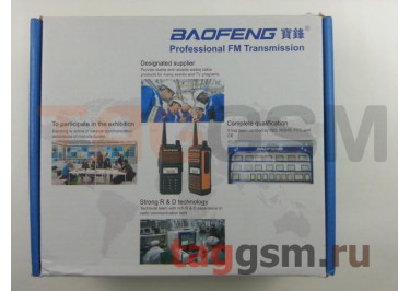 Радиостанция носимая (рация) Baofeng X3 plus (черно-оранжевая) (136-174MHz  /  220-260MHz  /  400-520MHz)