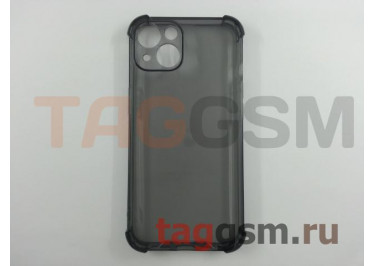 Задняя накладка для iPhone 13 (силикон, с защитой камеры, прозрачно-черная (Armor series)), техпак