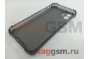 Задняя накладка для iPhone 12 (силикон, с защитой камеры, прозрачно-черная (Armor series)), техпак