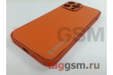 Задняя накладка для iPhone 13 Pro Max (силикон, кожа, оранжевая) HOCO