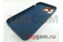 Задняя накладка для iPhone 13 Pro Max (силикон, кожа, темно-синяя) HOCO