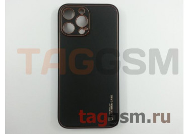 Задняя накладка для iPhone 13 Pro Max (силикон, кожа, черный) HOCO