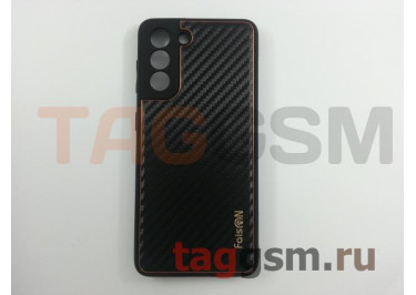 Задняя накладка для Samsung G991 Galaxy S21 (2021) (силикон, карбон, матовая, черная (Bang)) Faison