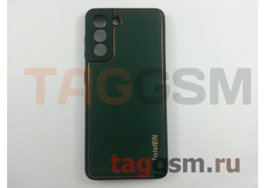 Задняя накладка для Samsung G991 Galaxy S21 (2021) (силикон, экокожа, матовая, темно-зеленая (Graceful)) Faison