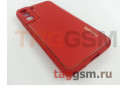 Задняя накладка для Samsung S901 Galaxy S22 (2022) (силикон, экокожа, матовая, красная (Graceful)) Faison