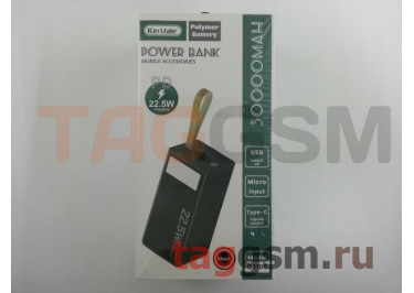 Портативное зарядное устройство (Power Bank) (Kin Vale Q3105, 2USB выхода, Type-C, microUSB) Емкость 50000mAh (черный)