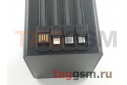 Портативное зарядное устройство (Power Bank) (Kin Vale V4022-10, 3USB выхода, Type-C, microUSB) (4 встроенных кабеля USB,Lightning,Type-C,microUSB) Емкость 100000mAh (черный)