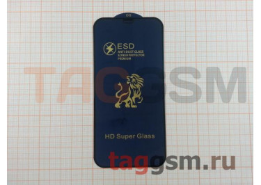 Пленка / стекло на дисплей для iPhone 12 / 12 Pro (Gorilla Glass) 9D (черный) ESD, техпак