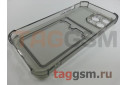 Задняя накладка для iPhone 13 Pro Max (силикон, с защитой камеры, с визитницей, прозрачно-черная (Full TPU Case)) Armor series