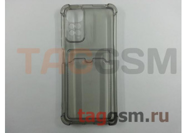 Задняя накладка для Xiaomi Redmi Note 11 / 11S (силикон, с защитой камеры, с визитницей, прозрачно-черная (Full TPU Case)) Armor series