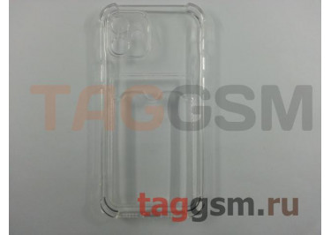 Задняя накладка для iPhone 12 (силикон, с защитой камеры, с визитницей, прозрачная (Full TPU Case)) Armor series