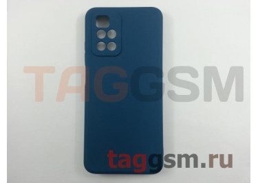 Задняя накладка для Xiaomi Redmi 10 (силикон, с защитой камеры, синий космос (Full Case))