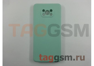 Задняя накладка для Xiaomi Poco X3 NFC /  X3 Pro (силикон, с защитой камеры, бирюзовая (Full Case))
