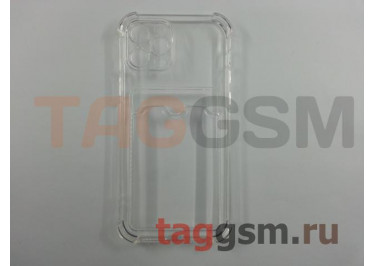 Задняя накладка для iPhone 12 Pro (силикон, с защитой камеры, с визитницей, прозрачная (Full TPU Case)) Armor series