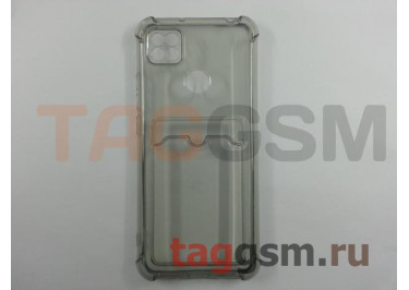 Задняя накладка для Xiaomi Redmi 9C (силикон, с защитой камеры, с визитницей, прозрачно-черная (Full TPU Case)) Armor series