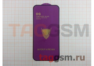 Пленка / стекло на дисплей для iPhone 14 Pro Max (Gorilla Glass) 9D (черный) OG PREMIUM, техпак
