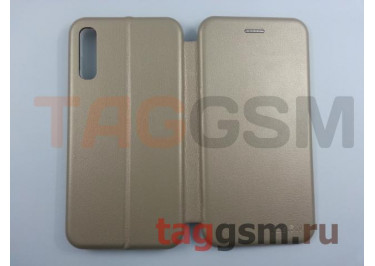 Сумка футляр-книга для Samsung A50 / A505 Galaxy A50 (2019) (экокожа, с силиконовым креплением, на магните, золото (PREMIUM)) Faison