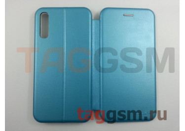 Сумка футляр-книга для Samsung A50 / A505 Galaxy A50 (2019) (экокожа, с силиконовым креплением, на магните, голубая (PREMIUM)) Faison