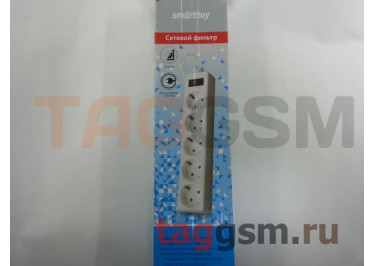Сетевой фильтр Smartbuy One 1.8м, 10A, 2200ВТ, 5 розеток, белый