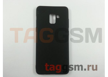 Задняя накладка для Samsung A8 Plus / A730F Galaxy A8 Plus (2018) (силикон, матовая, черная) техпак