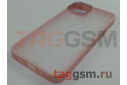 Задняя накладка для iPhone 14 (пластик, силикон, матовая, розовая вставка (Golden shield)) HOCO