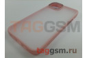 Задняя накладка для iPhone 14 Plus (пластик, силикон, матовая, розовая вставка (Golden shield)) HOCO