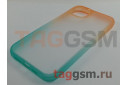 Задняя накладка для iPhone 14 Plus (пластик, силикон, оранжево-зеленая (Gradient)) HOCO