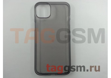Задняя накладка для iPhone 14 Plus (силикон, ультратонкая, прозрачная, черная (Light series)) HOCO