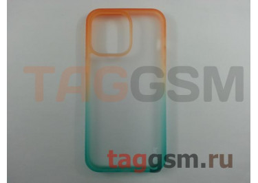 Задняя накладка для iPhone 14 Pro Max (пластик, силикон, оранжево-зеленая (Gradient)) HOCO