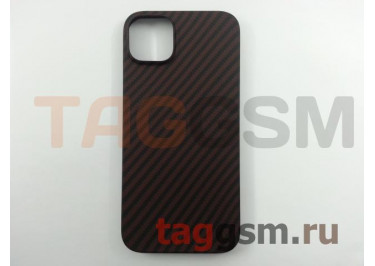 Задняя накладка для iPhone 14 Plus (пластик, под карбон, матовый, с магнитом, поддержка MagSafe, красная (Magnetic series)) HOCO