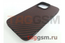 Задняя накладка для iPhone 14 Pro (пластик, под карбон, матовый,  поддержка MagSafe, красная (Magnetic series)) HOCO
