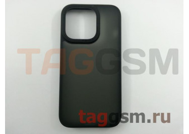 Задняя накладка для iPhone 14 Pro (пластик, силикон, матовая, черная вставка (Golden shield)) HOCO