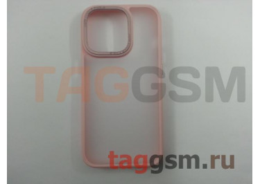 Задняя накладка для iPhone 14 Pro (пластик, силикон, матовая, розовая вставка (Golden shield)) HOCO