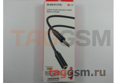 Аудио-удлинитель Jack 3,5mm(f) - Jack 3,5mm(m) (1м) (черный) Borofone BL12