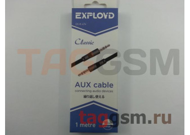 Аудио-кабель AUX 3.5mm (1м) (черный), Exployd EX-K-474