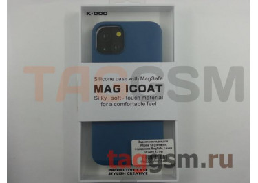 Задняя накладка для iPhone 13 (силикон, поддержка MagSafe, синяя (iCoat)) K-Doo