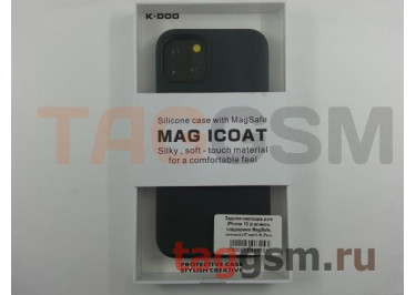 Задняя накладка для iPhone 13 (силикон, поддержка MagSafe, черная (iCoat)) K-Doo
