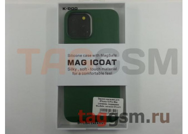 Задняя накладка для iPhone 13 Pro Max (силикон, поддержка MagSafe, зеленая (iCoat)) K-Doo