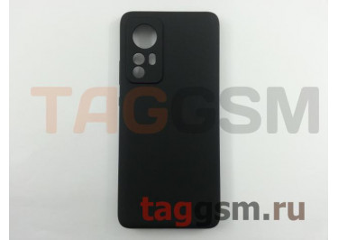 Задняя накладка для Xiaomi 12 / 12X 5G (силикон, с защитой камеры, черная (Full Case)), ориг
