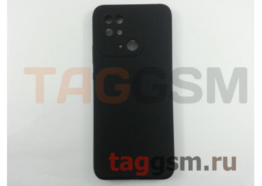 Задняя накладка для Xiaomi Redmi 10C (силикон, с защитой камеры, черная (Full Case)), ориг