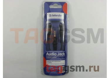 Аудио-удлинитель Jack 3,5mm(m) - 2xJack 3,5mm(f) (0,15м) (черный) Defender