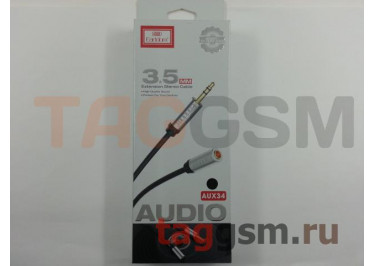 Аудио-удлинитель AUX 3.5mm (1м) (черный), Earldom ET-AUX34