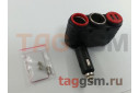 Разветвитель на 2 прикуриватель + 2 USB (черно-красный) (LS-86) Faison