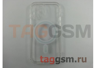 Задняя накладка для iPhone 12 (прозрачная, с магнитом, с защитой камеры) MagSafe